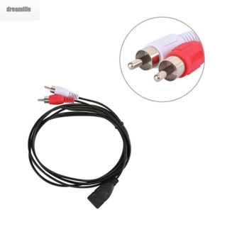 【DREAMLIFE】Video Extension Cable Black 1pc For electrical equipments Dual 2 RCA Male