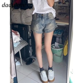 DaDulove💕 New American Ins High Street Retro Denim Shorts Niche High Waist A- line Pants Large Size Hot Pants