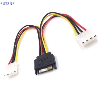 Utzn&gt; ใหม่ สายไฟ Sata 15pin ตัวผู้ เป็นตัวเมีย 4pin Sata เป็น IDE