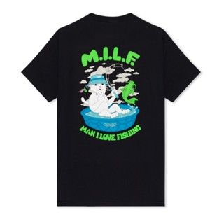 Ripndip M.I.L.F TEE เสื้อยืดแขนสั้น ผ้าฝ้ายแท้ พิมพ์ลายการ์ตูนแมว แฟชั่นสําหรับผู้ชาย และผู้หญิง