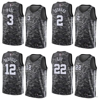 เสื้อกีฬาบาสเก็ตบอล แขนกุด ลาย NP2 NBA Jersey San Antonio Spurs Paul Leonard Gay Aldridge PN2 สไตล์คลาสสิก