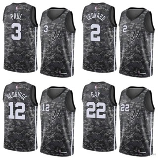 เสื้อกีฬาบาสเก็ตบอล แขนกุด ลาย NP2 NBA Jersey San Antonio Spurs Paul Leonard Gay Aldridge PN2 สไตล์คลาสสิก