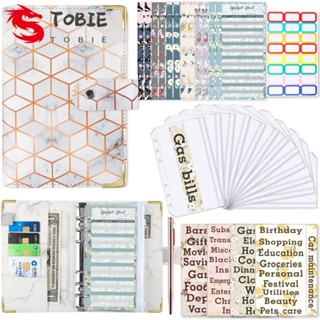 Tobie แพลนเนอร์รายสัปดาห์ แหวนเงิน หนัง PU ขนาด A6 แบบพกพา ประหยัดเงิน