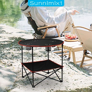 [Sunnimix1] โต๊ะปิกนิก แบบพับได้ พร้อมที่วางเครื่องดื่ม แบบพกพา สําหรับตั้งแคมป์ ปิกนิก