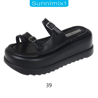 [Sunnimix1] รองเท้าแตะแพลตฟอร์ม แต่งหัวเข็มขัด ปรับได้ น้ําหนักเบา สําหรับผู้หญิง ใส่ในบ้าน ช้อปปิ้ง กลางแจ้ง