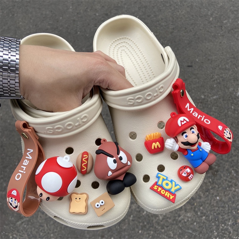 น่ารัก Mario เกม croc jibits ชุด Toy Story Jibitz Charm เห็ดดอกไม้รองเท้า Charms Pin ตกแต่ง