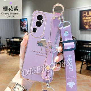 เคสโทรศัพท์มือถือ แบบนิ่ม พิมพ์ลายใบเมเปิ้ล พร้อมสายคล้อง สําหรับ OPPO Reno10 Pro+ Pro Plus A78 4G 5G Reno 10 10Pro Reno10Pro+ 2023