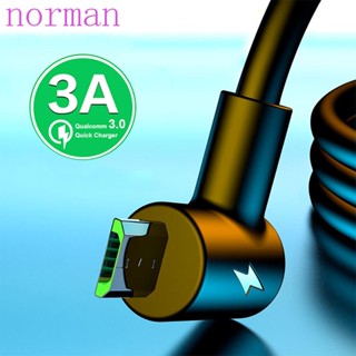 Norman สายชาร์จโทรศัพท์มือถือ Micro USB 90 องศา ชาร์จเร็ว