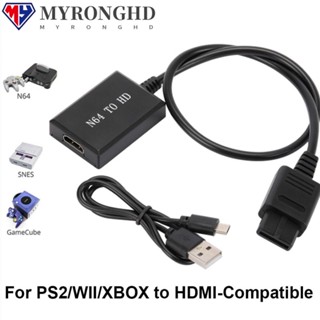 Myronghd อะแดปเตอร์แปลงเกมสําหรับ Wii Xbox to HDMI 1080P Display N64 to HDTV