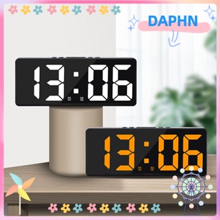 DAPHS นาฬิกาปลุกดิจิทัล LED มีไฟกลางคืน บอกตัวเลข ติดข้างเตียง