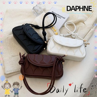 Daphne กระเป๋าสะพายไหล่ สะพายข้าง หนัง PU สีพื้น แฟชั่นสําหรับสตรี