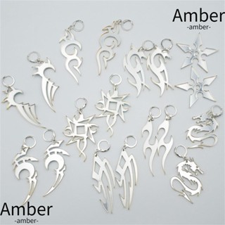 Amber ต่างหูอะคริลิค ลายมังกร เครื่องประดับสตรีท สําหรับผู้หญิง และผู้ชาย