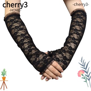 Cherry3 ถุงมือลูกไม้ ผู้หญิง สุภาพสตรี ครีมกันแดด ประสิทธิภาพย้อนยุค ถุงมือ