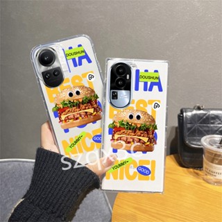 ใหม่ เคสโทรศัพท์มือถือ TPU นิ่ม กันกระแทก ลายแฮมเบอร์เกอร์ฟรายส์ แฟชั่น สําหรับ OPPO A58 Reno 10Pro+ 10 Pro 8T 8Z 8 5G A78 NFC A98 A77 A17 A17K A57 2023 A78 Reno10