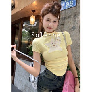 Solenne  เสื้อครอป เสื้อยืดผู้หญิง ครอป baby tee สาวเรโทร 2023 NEW Style Unique ทันสมัย Comfortable สวย A29J1KI 36Z230909