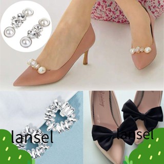 LANSEL คลิปดอกไม้ผ้าไหม แวววาว สําหรับตกแต่งรองเท้า งานแต่งงาน 2 ชิ้น