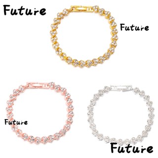 FUTURE Charm Bangles Women Fashion Jewelry Rhinestone Bracelets Wedding Bridal Austria Crystal Gifts Shiny Hand Chain/Multicolor