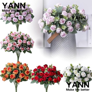 Yann1 ช่อดอกกุหลาบยูคาลิปตัสประดิษฐ์ สําหรับตกแต่งบ้าน งานแต่งงาน