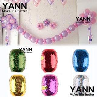 YANN1 ม้วนริบบิ้นลูกโป่งฟอยล์ ขนาด 5 มม. X 10 ม. หลากสี สําหรับตกแต่งงานแต่งงาน ปาร์ตี้ 6 ชิ้น