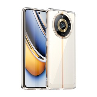 สําหรับ Realme 11 Pro Plus / 11 Pro / 11 เคส ELVEV แข็ง PC ด้านหลัง + นิ่ม TPU กันชน เคสใส