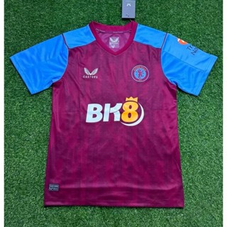 เสื้อกีฬาแขนสั้น ลายทีมชาติฟุตบอล Aston Villa 2324 คุณภาพสูง