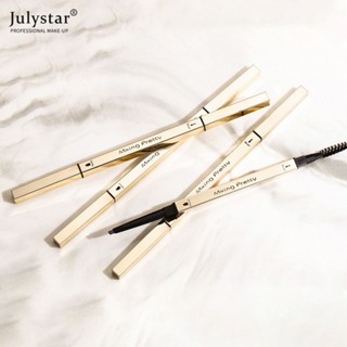 JULYSTAR Mking Pretty Small Gold ดินสอเขียนคิ้ว Double-headed Triangle Machete Very Small Gold Chopsticks ดินสอเขียนคิ้ว