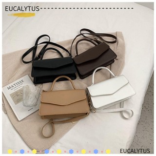 Eutus กระเป๋าสะพายไหล่ หนัง PU ทรงสี่เหลี่ยม ขนาดเล็ก แบบพกพา สีพื้น สําหรับผู้หญิง