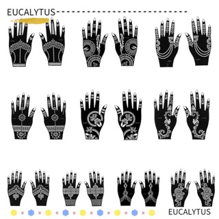 EUTUS ขายดี แผ่นสเตนซิล ลายสักชั่วคราว สําหรับแต่งหน้า 1 คู่