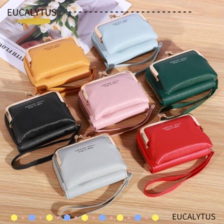 Eutus กระเป๋าสตางค์ ใบสั้น หนัง PU สีพื้น ความจุขนาดใหญ่ สําหรับผู้หญิง