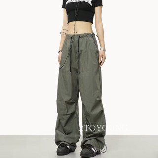 2TOYOUNG  กางเกงขายาว คาร์โก้ กางเกง เชือกอเมริกันคลาสิค Cargo pants 2023 NEW 072552 Korean Style สวย รุ่นใหม่ สไตล์เกาหลี A90M06W 36Z230909