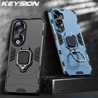 Keysion เคสโทรศัพท์ ซิลิโคนนิ่ม กันกระแทก พร้อมแหวนขาตั้ง PC สําหรับ Honor 90 5G 90 Lite 5G Honor 90 70 5G