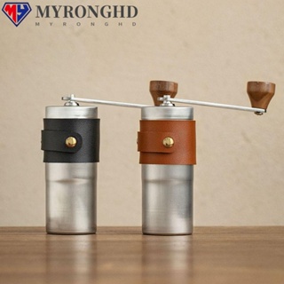 Myronghd เครื่องบดกาแฟเซรามิค แฮนด์เมด ด้ามจับไม้ สเตนเลส