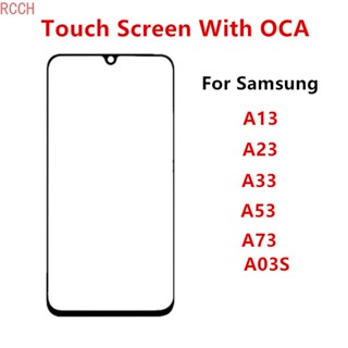 อะไหล่หน้าจอสัมผัส LCD ด้านหน้า และกระจก OCA สําหรับ Samsung Galaxy A03S A13 A23 4G A33 A53 A73 5G