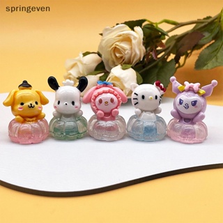 SANRIO [springeven] จี้พวงกุญแจ รูปการ์ตูนซานริโอ้ เรืองแสง แฮนด์เมด DIY สําหรับตกแต่งรถยนต์ 2 ชิ้น