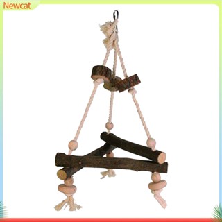 {Newcat} เปลไม้ ทรงสามเหลี่ยม สําหรับแขวนนก