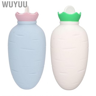 Wuyuu 330ML Carrot Shaped Hot Water Bottle Neck bODY  Soreness Relief Cute Silicone Bag for Menstrual Cramps