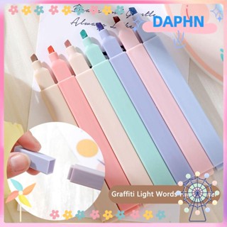 Daphs ปากกามาร์กเกอร์ ไฮไลท์ สีพาสเทล น่ารัก เรืองแสง เครื่องเขียน 6 ชิ้น