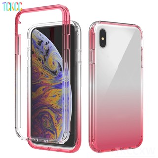 เคสโทรศัพท์มือถือ TPU นิ่ม แบบใส ไล่โทนสี คุณภาพสูง สําหรับ iPhone 8 7 Plus XR X XS Max