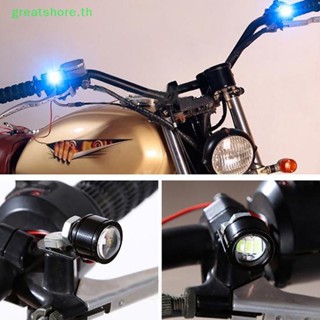 Greatshore กระจกมองหลัง LED 3 ดวง 12V สว่างมาก สําหรับตกแต่งรถจักรยานยนต์ 2 ชิ้น