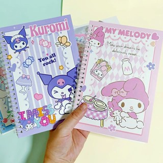 Kawaii Kuromi สมุดโน้ตไดอารี่ ลายการ์ตูน Sanrio Melody Cinnamoroll ขนาด A5 น่ารัก เครื่องเขียน สําหรับนักเรียน