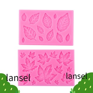 Lansel แม่พิมพ์ซิลิโคน ทรงสี่เหลี่ยม ลายใบเมเปิ้ล และใบไม้ สีชมพู ใช้ซ้ําได้ ทําความสะอาดง่าย ทนทาน สําหรับทําเบเกอรี่ ช็อคโกแลต DIY 2 ชิ้น