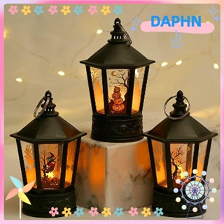 Daphs โคมไฟ LED รูปฟักทอง แม่มด ปราสาทฮาโลวีน พลาสติก สไตล์วินเทจ สําหรับแขวนตกแต่งสวน กลางแจ้ง