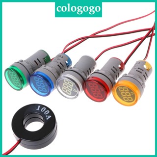 Colo เครื่องทดสอบแรงดันไฟฟ้าดิจิทัล LED ทรงสี่เหลี่ยม 22 มม. แผงแอมมิเตอร์ 0-100A