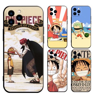 iPhone14 Promax 14 13 13pro max mi ni 12 mini 12 Promax 12 เคสโทรศัพท์มือถือนิ่ม ลายการ์ตูนลูฟี่ One Piece สําหรับ