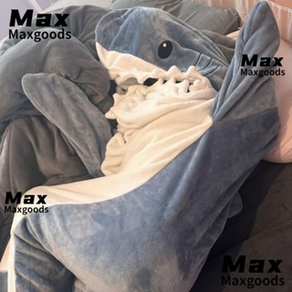 Maxg ถุงนอน ผ้าห่ม ผ้าฟาบริค มีฮู้ด ลายฉลาม สําหรับผู้ใหญ่