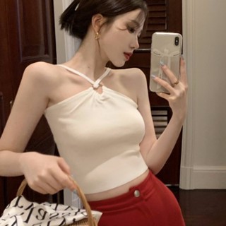 เสื้อสายเดี่ยว คอสั้น สุดชิค แฟชั่นฤดูร้อน สําหรับผู้หญิง