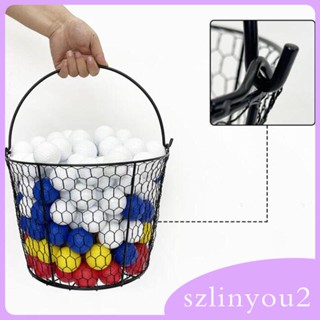[szlinyou2] ตะกร้าโลหะ พร้อมที่จับ สําหรับใส่ลูกกอล์ฟ