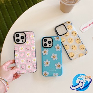 เคสโทรศัพท์มือถือ กันกระแทก ลายดอกไม้หน้ายิ้ม สําหรับ iPhone 15 14 13 12 11 Pro Max i14 i13 i12 i11