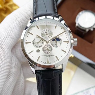 Vacheron Constantin Mens Watch Mechanical Watch Calendar Multifunctional Luxury Business Belt Automatic Watch Best Gift