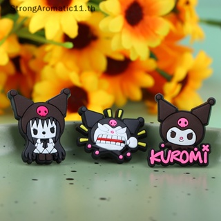 Strongaromatic บักเกิลติดรองเท้า PVC ลายการ์ตูนอนิเมะ Kuromi Kawaii ของขวัญวันเกิด สําหรับเด็กผู้หญิง 5 ชิ้น